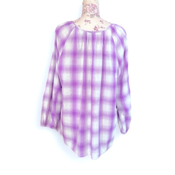 Loft Purple Plaid Blouse - Picture 3 of 3